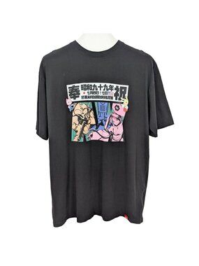 Anime Expo Graphic T Shirt Black Japan Print Indie Sleaze Y2K Otaku USA XLarge